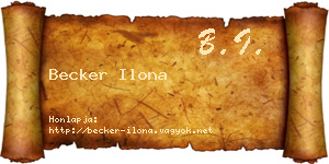 Becker Ilona névjegykártya